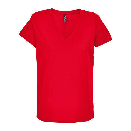 Red - Front - SOLS Womens-Ladies Regent V Neck T-Shirt