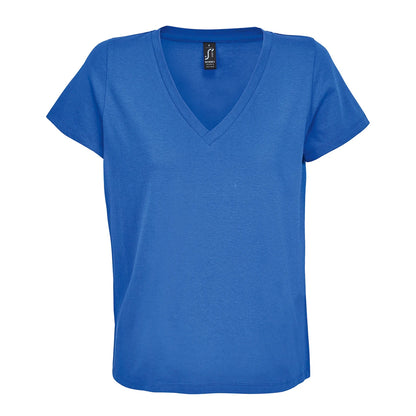 Royal Blue - Front - SOLS Womens-Ladies Regent V Neck T-Shirt