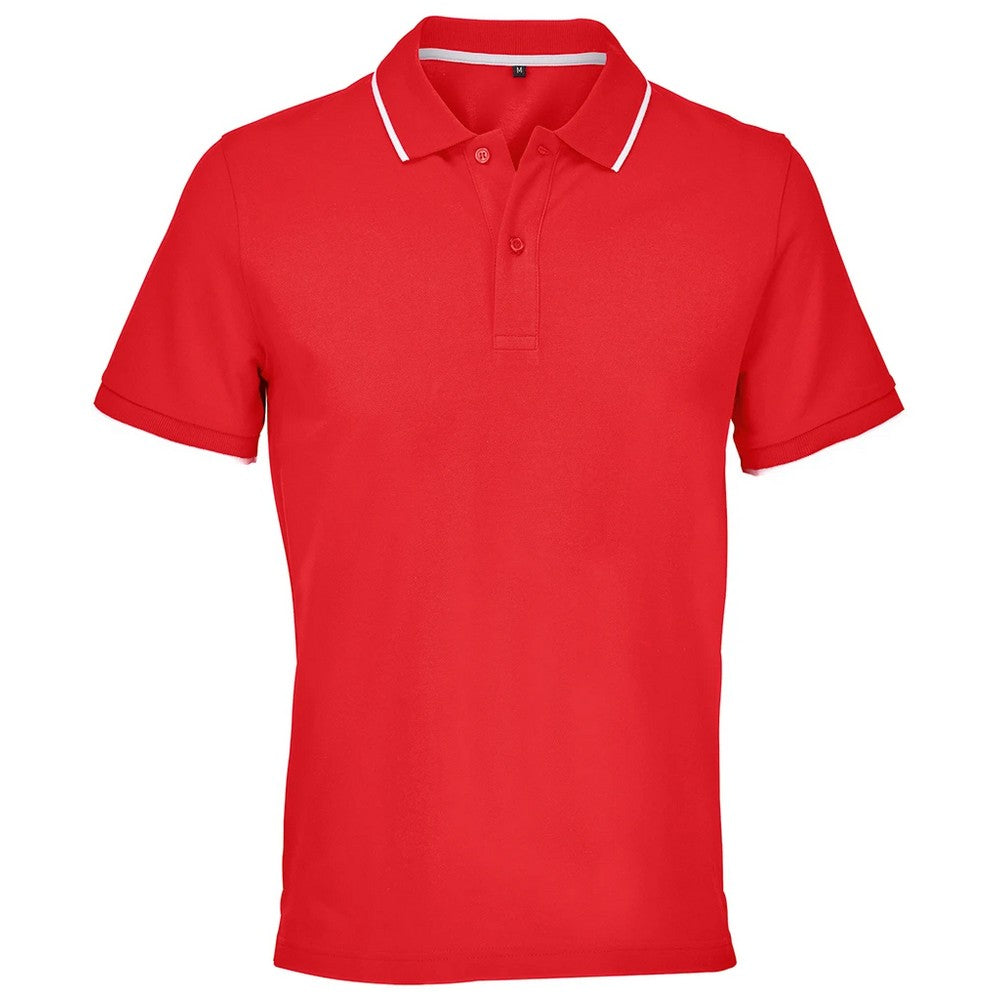 Bright Red-White - Front - SOLS Unisex Adult Palermo Polo Shirt