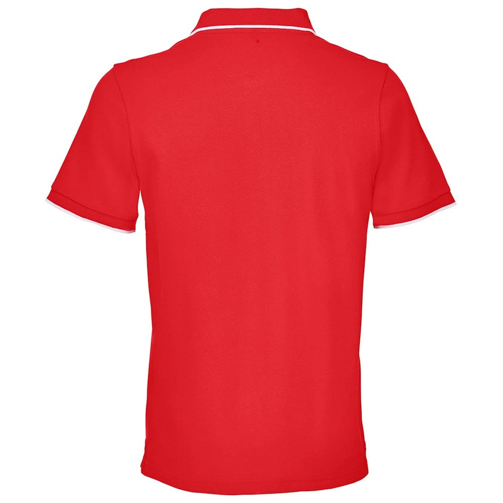 Bright Red-White - Back - SOLS Unisex Adult Palermo Polo Shirt
