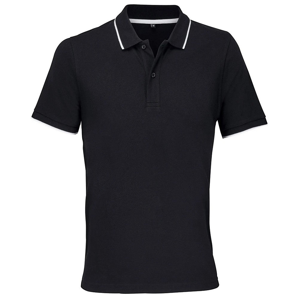 Black-White - Front - SOLS Unisex Adult Palermo Polo Shirt