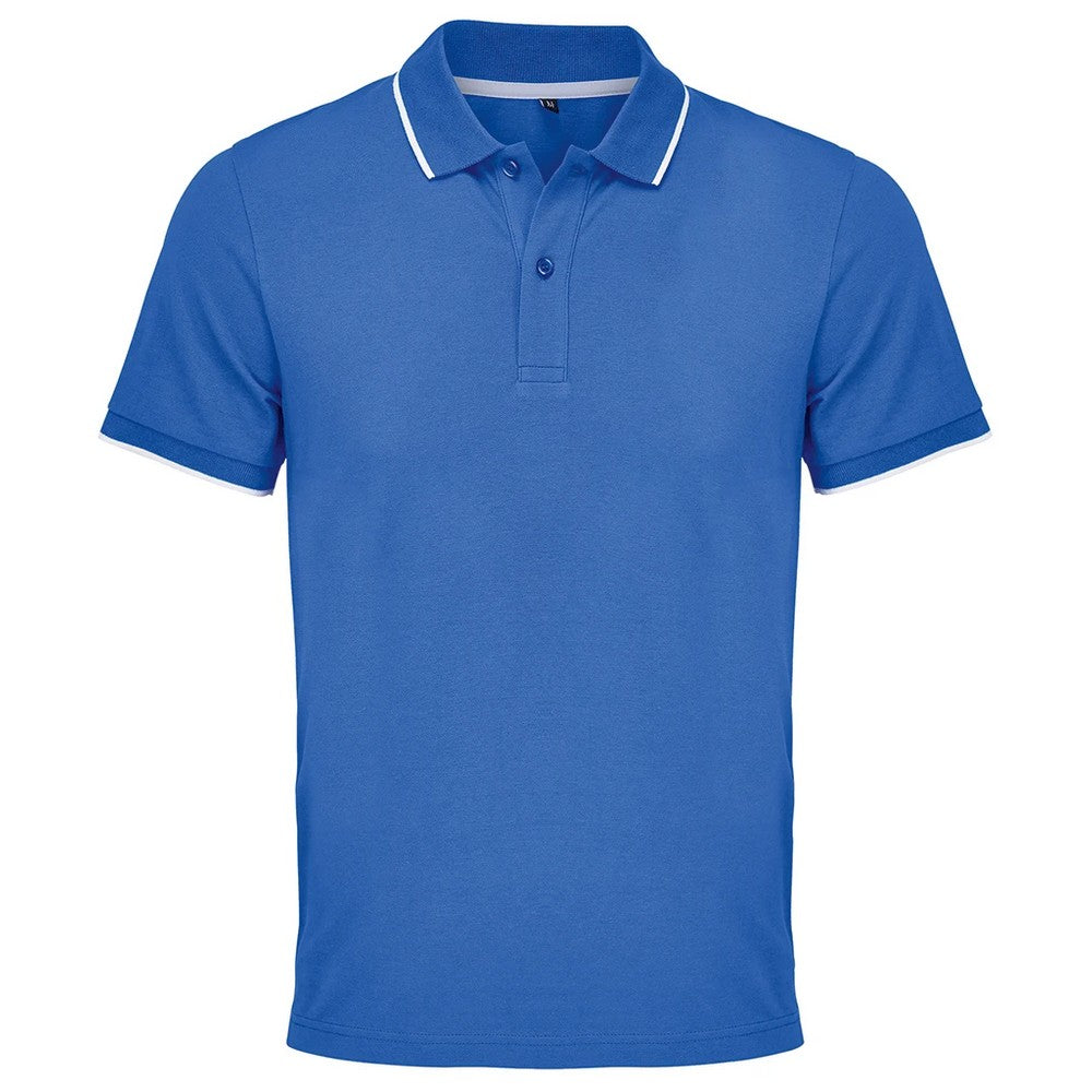 Royal Blue-White - Front - SOLS Unisex Adult Palermo Polo Shirt