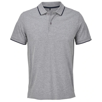 Grey Marl-French Navy - Front - SOLS Unisex Adult Palermo Polo Shirt