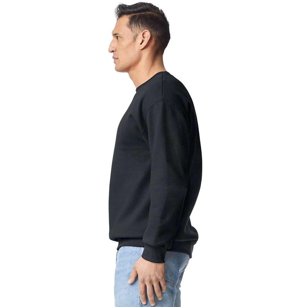 Pitch Black - Side - Gildan Unisex Adult Hammer Maxweight Crew Neck Sweatshirt