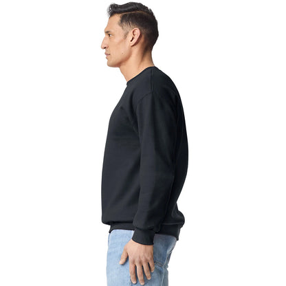 Pitch Black - Side - Gildan Unisex Adult Hammer Maxweight Crew Neck Sweatshirt