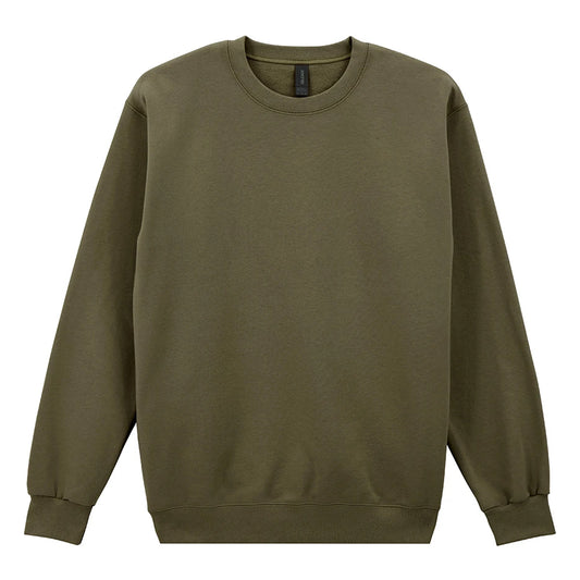 Olive Green - Front - Gildan Unisex Adult Hammer Maxweight Crew Neck Sweatshirt