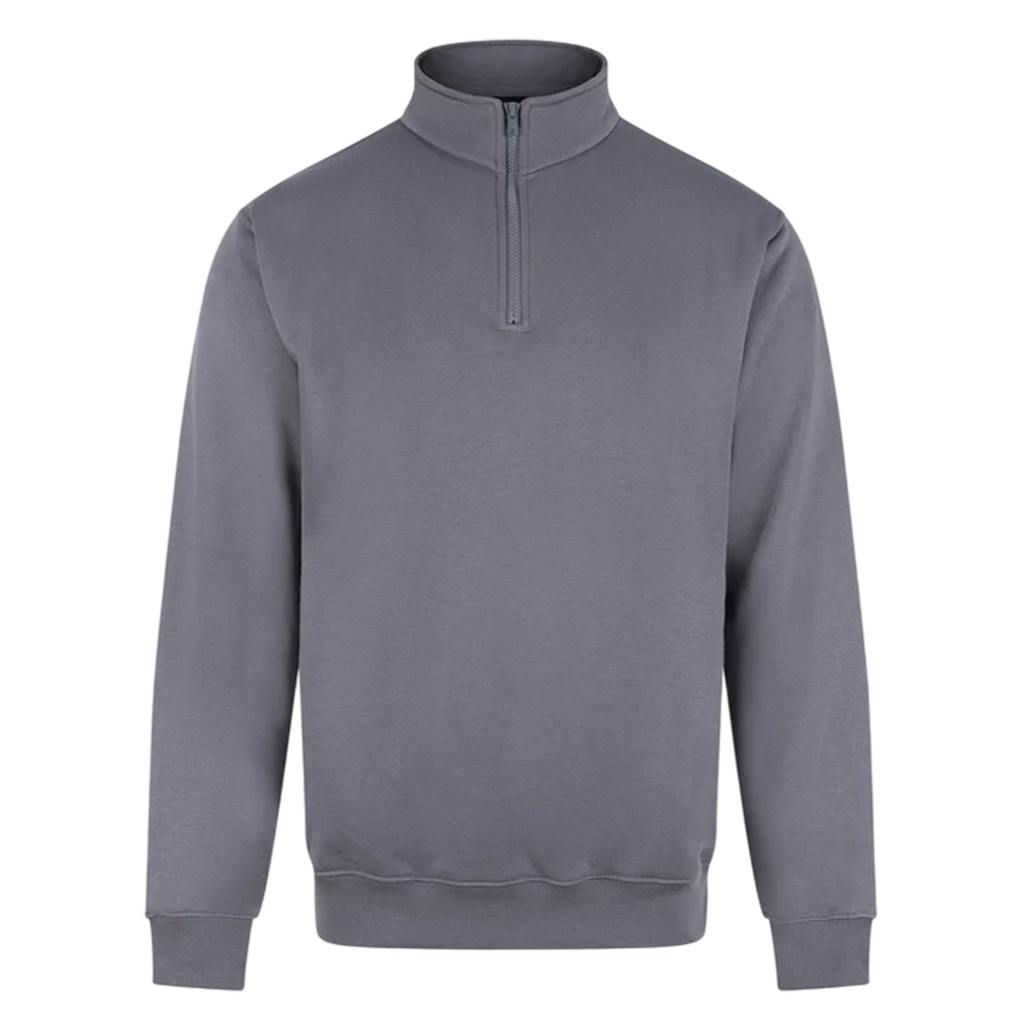 Solid Grey - Front - PRO RTX Mens Pro Quarter Zip Sweatshirt