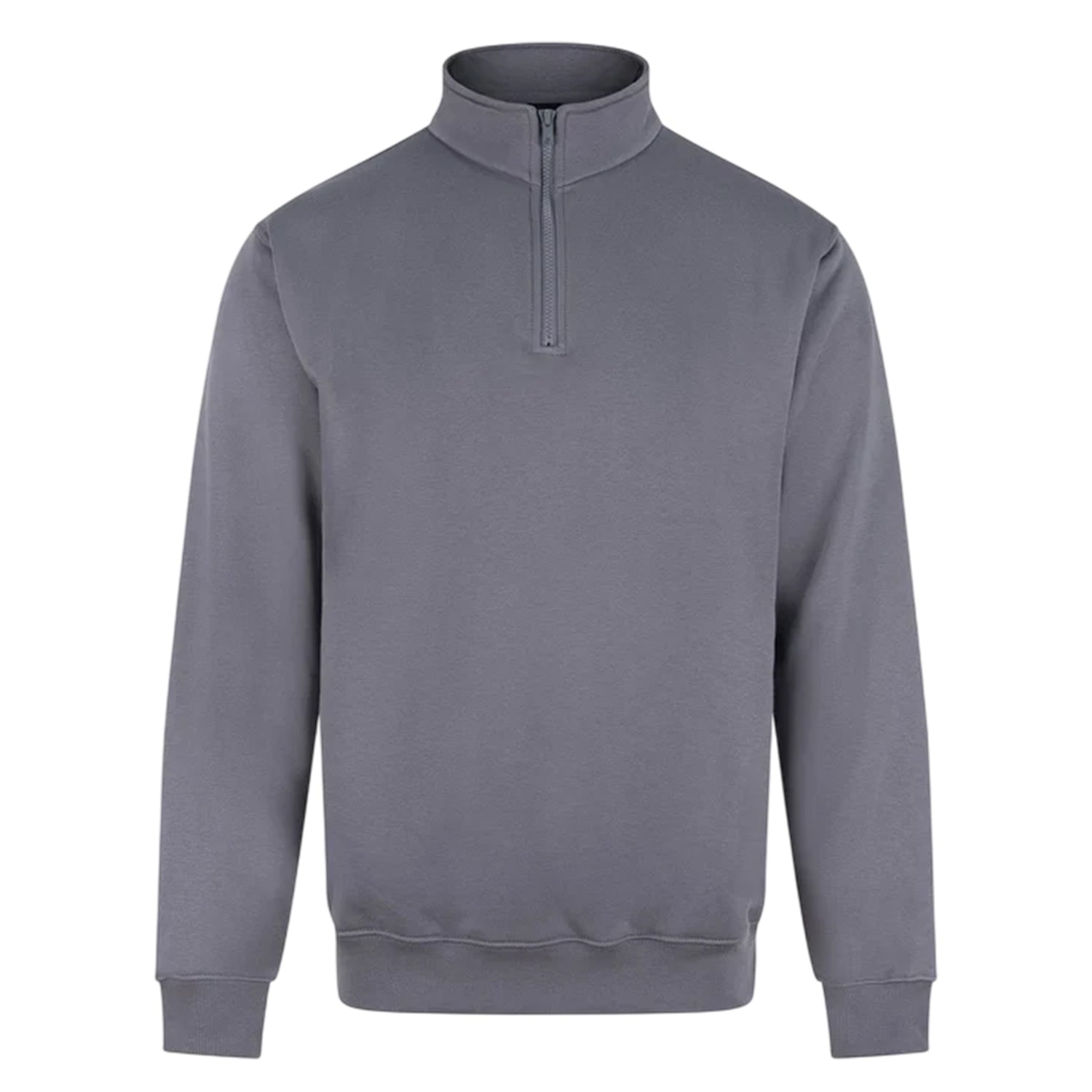 Solid Grey - Front - PRO RTX Mens Pro Quarter Zip Sweatshirt