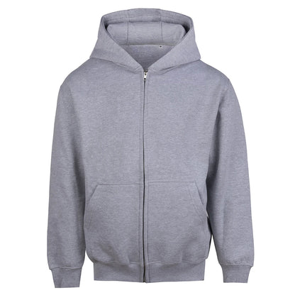 Heather Grey - Front - Awdis Mens Vision Heather Heavyweight Full Zip Hoodie