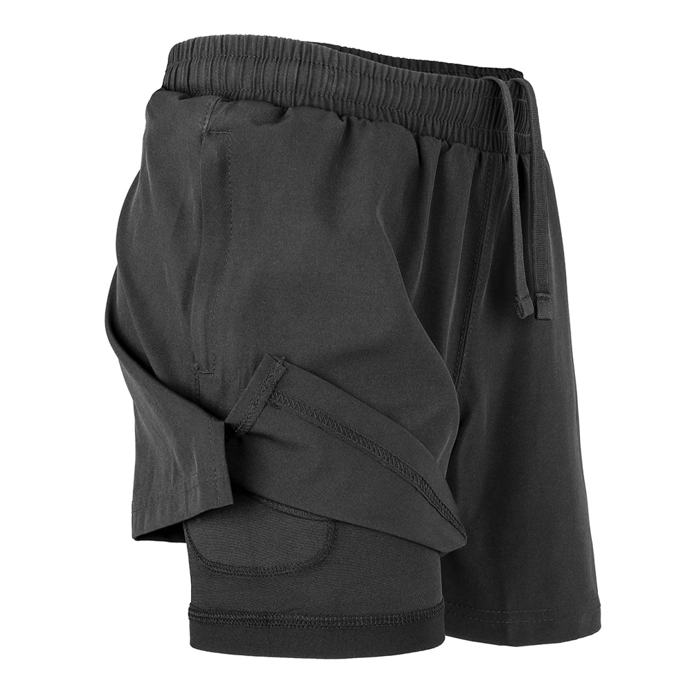 Black - Side - Spiro Childrens-Kids Recycled Shorts