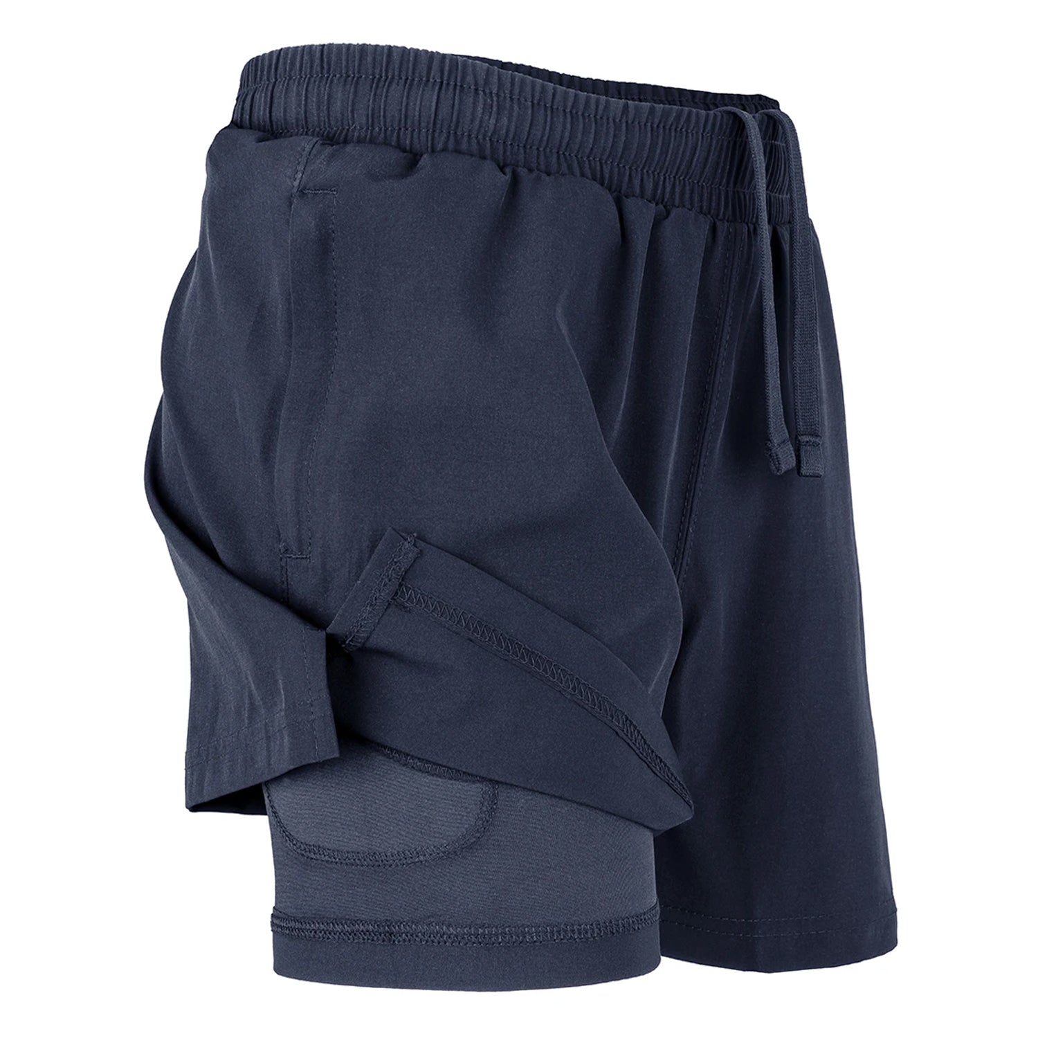Navy - Side - Spiro Childrens-Kids Recycled Shorts