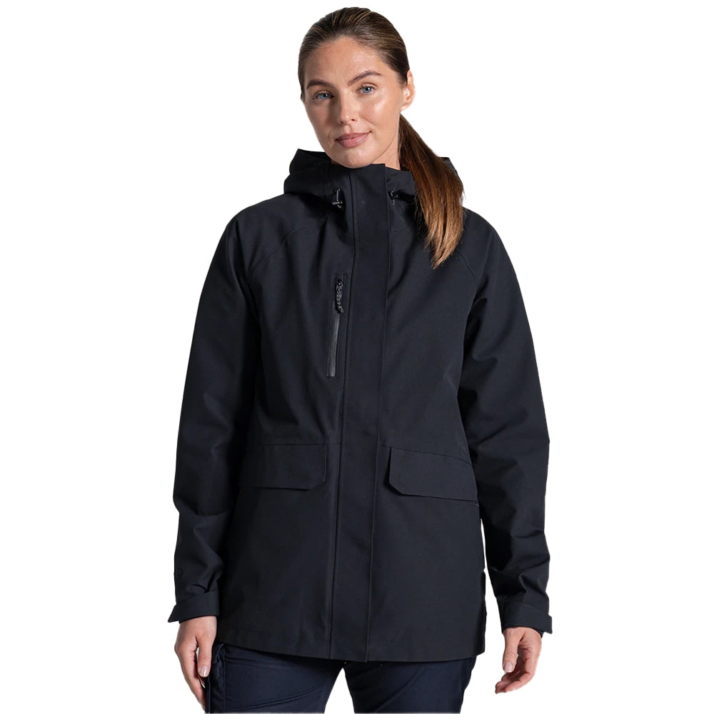 Black - Side - Craghoppers Expert Womens-Ladies Kiwi Pro Long Stretch Jacket