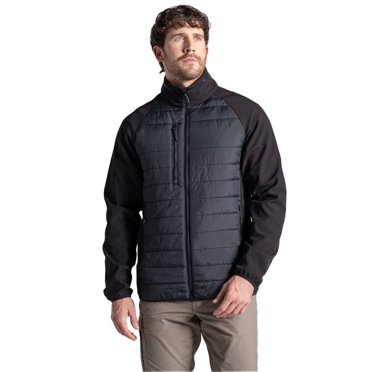 Black - Side - Craghoppers Expert Mens Compress Lite Hybrid Jacket