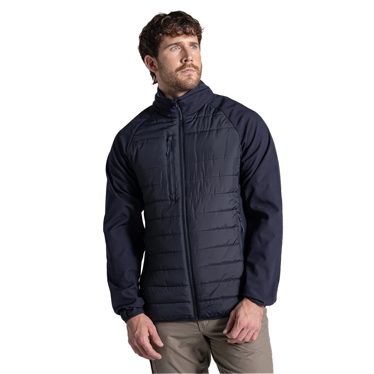Navy - Side - Craghoppers Expert Mens Compress Lite Hybrid Jacket