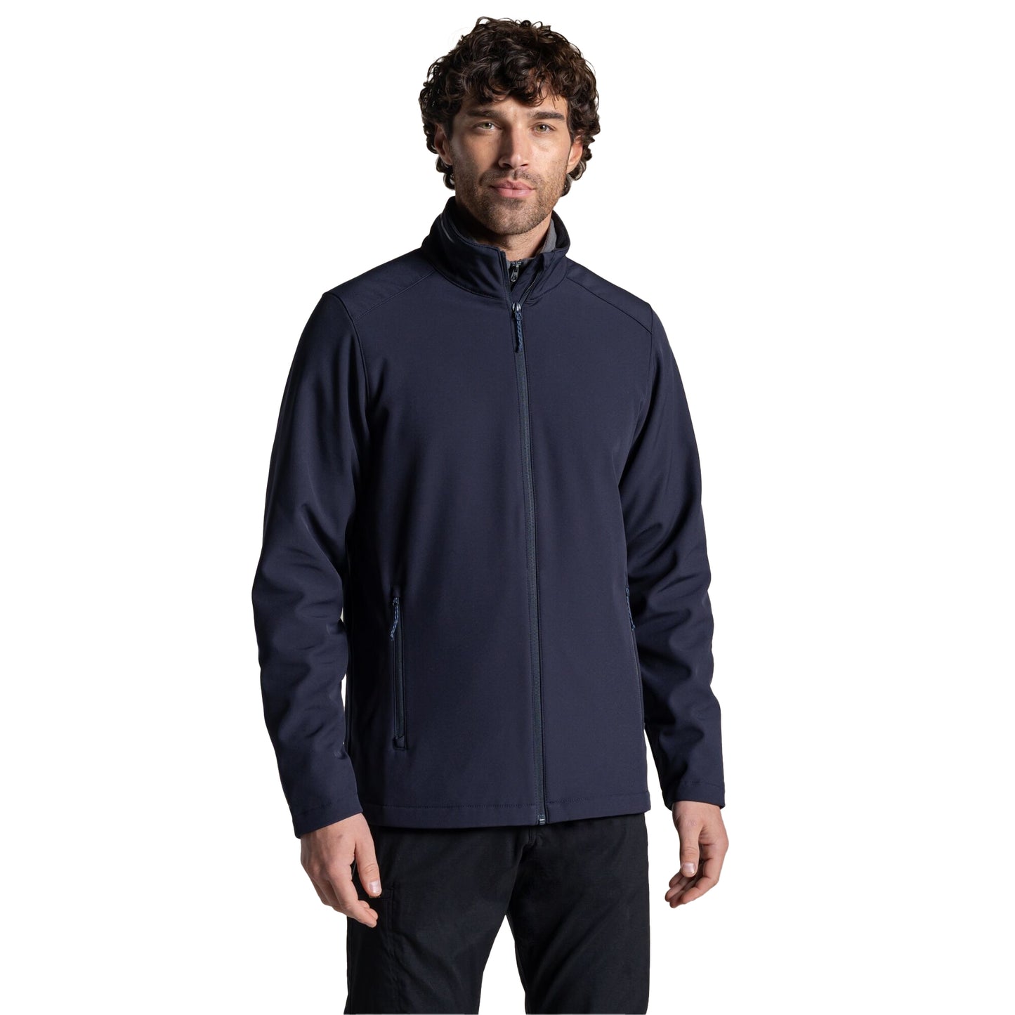 Navy - Side - Craghoppers Expert Mens Basecamp ll Soft Shell Jacket
