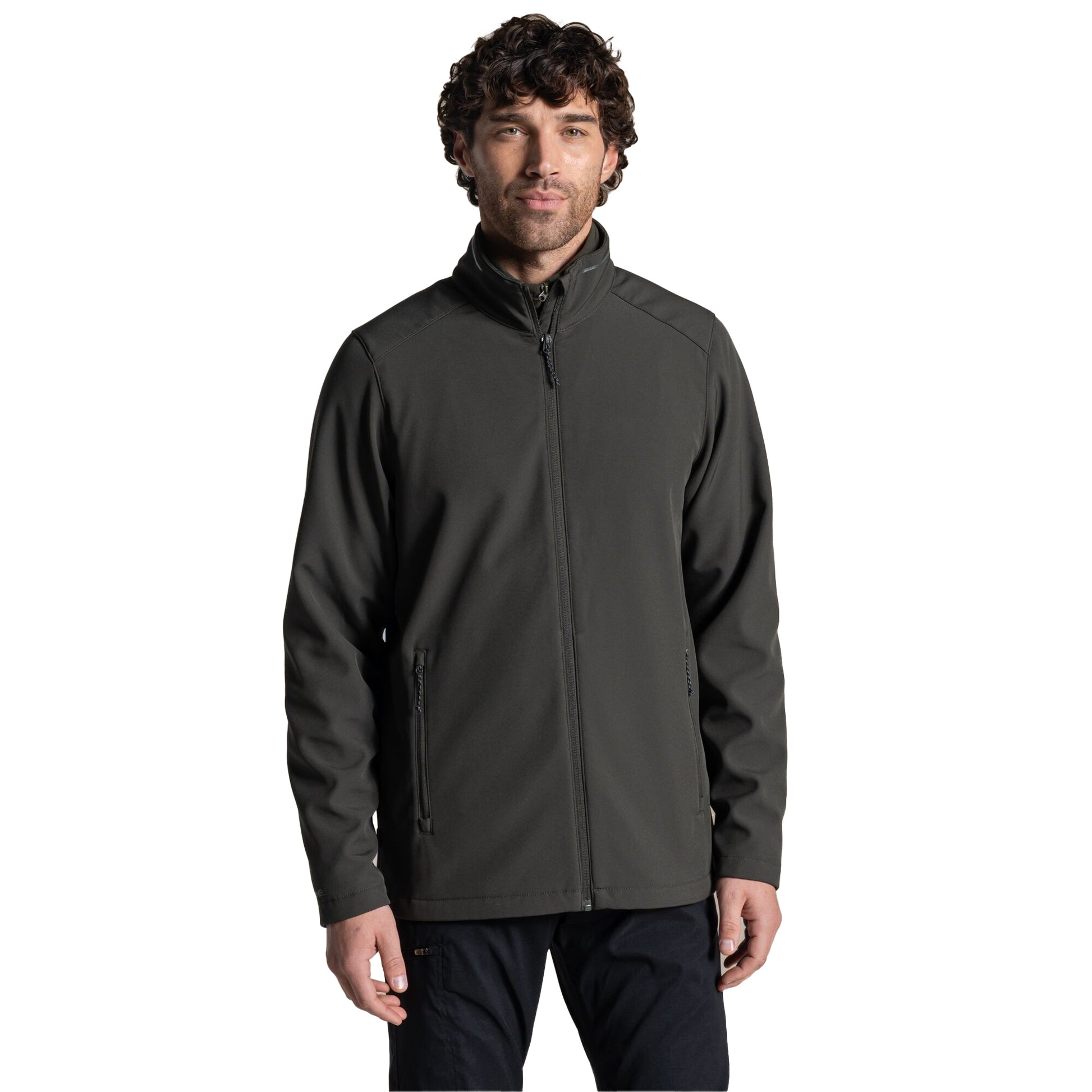 Dark Cedar Green - Side - Craghoppers Expert Mens Basecamp ll Soft Shell Jacket