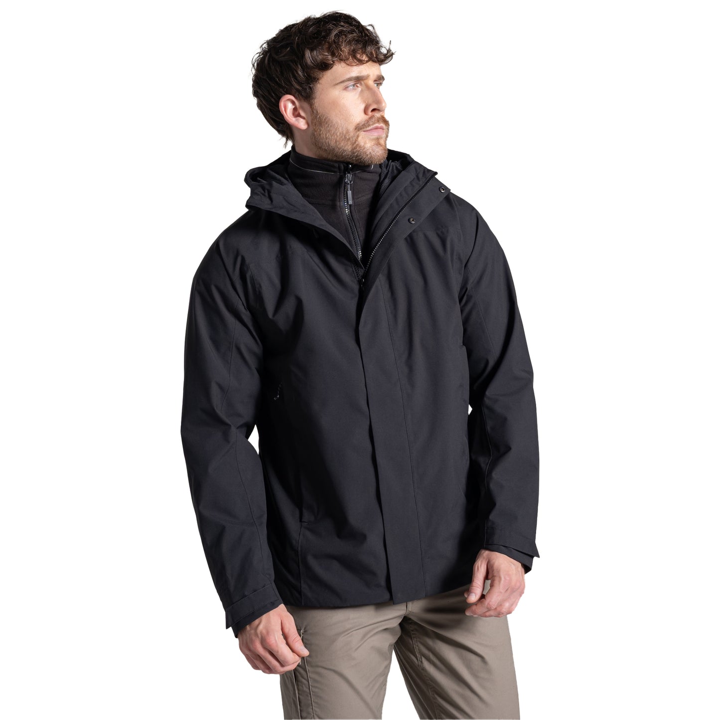 Black - Side - Craghoppers Expert Mens Basecamp 3 in 1 Jacket