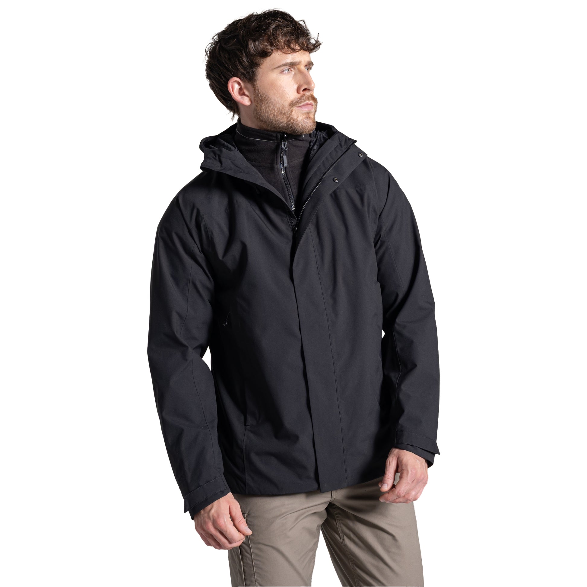 Black - Side - Craghoppers Expert Mens Basecamp 3 in 1 Jacket