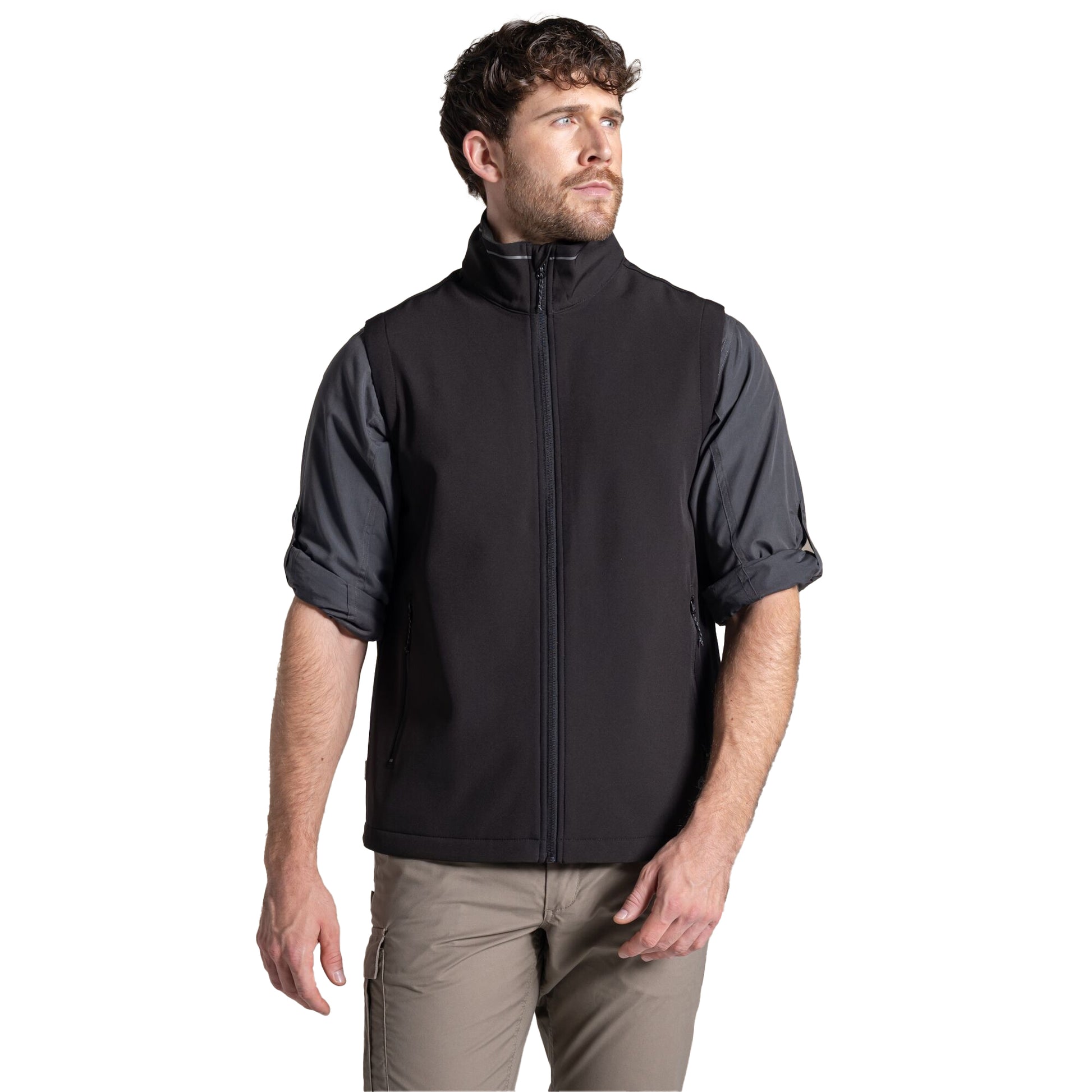 Black - Side - Craghoppers Expert Mens Basecamp ll Softshell Body Warmer