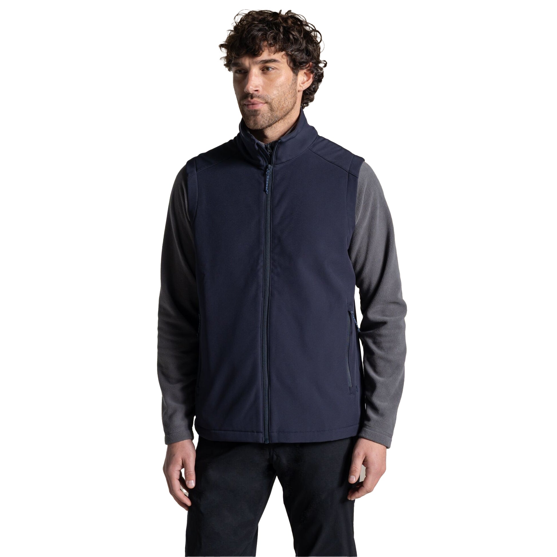 Navy - Side - Craghoppers Expert Mens Basecamp ll Softshell Body Warmer