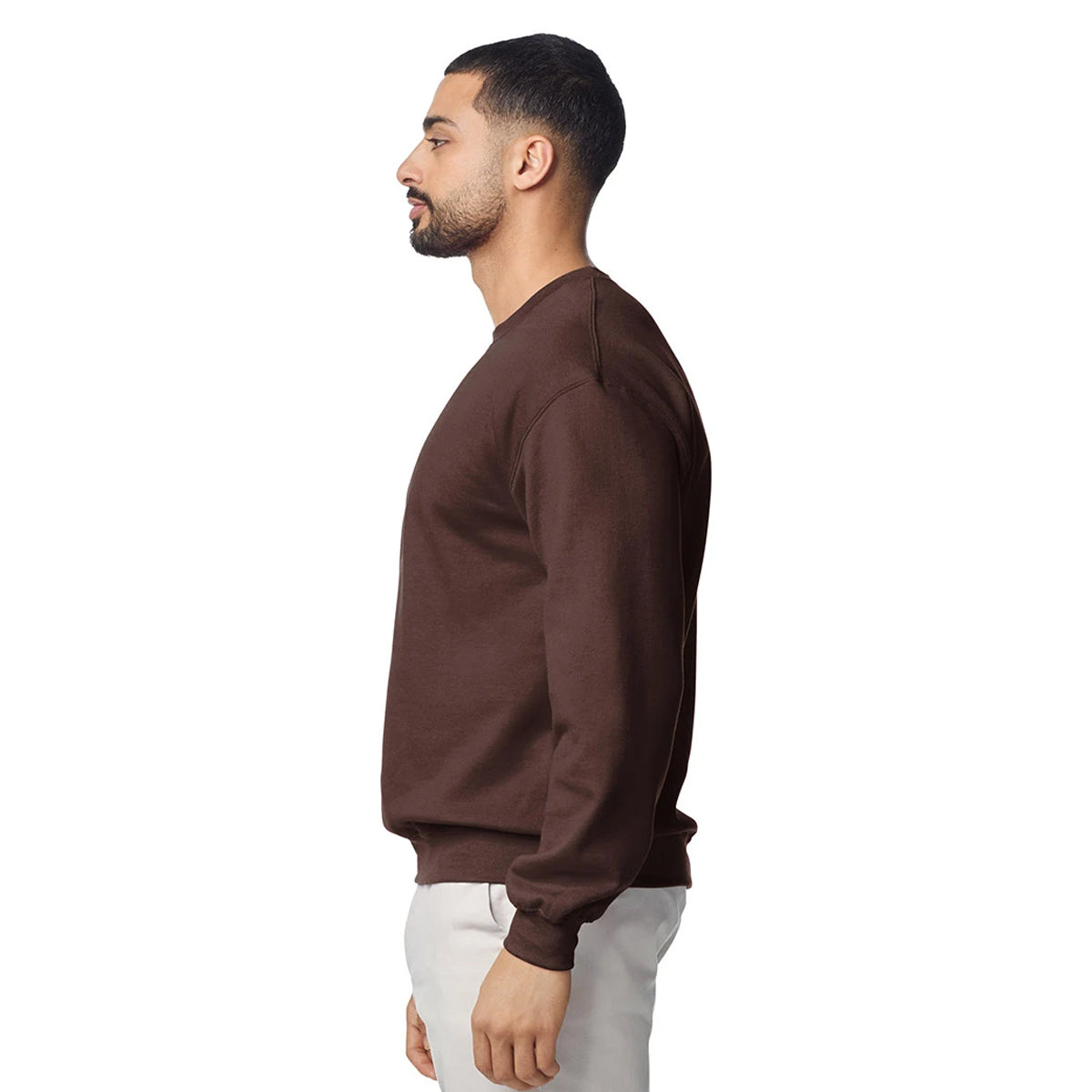 Dark Chocolate - Side - Gildan Womens-Ladies Heavy Blend Sweatshirt