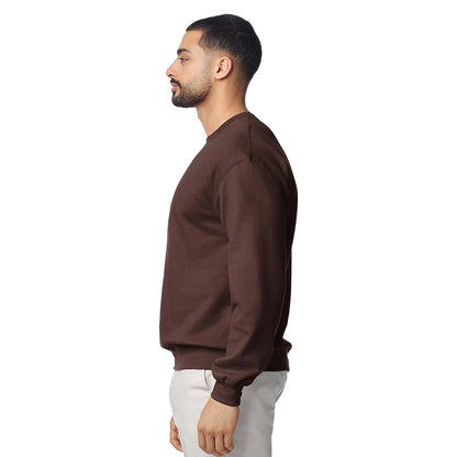 Dark Chocolate - Side - Gildan Womens-Ladies Heavy Blend Sweatshirt