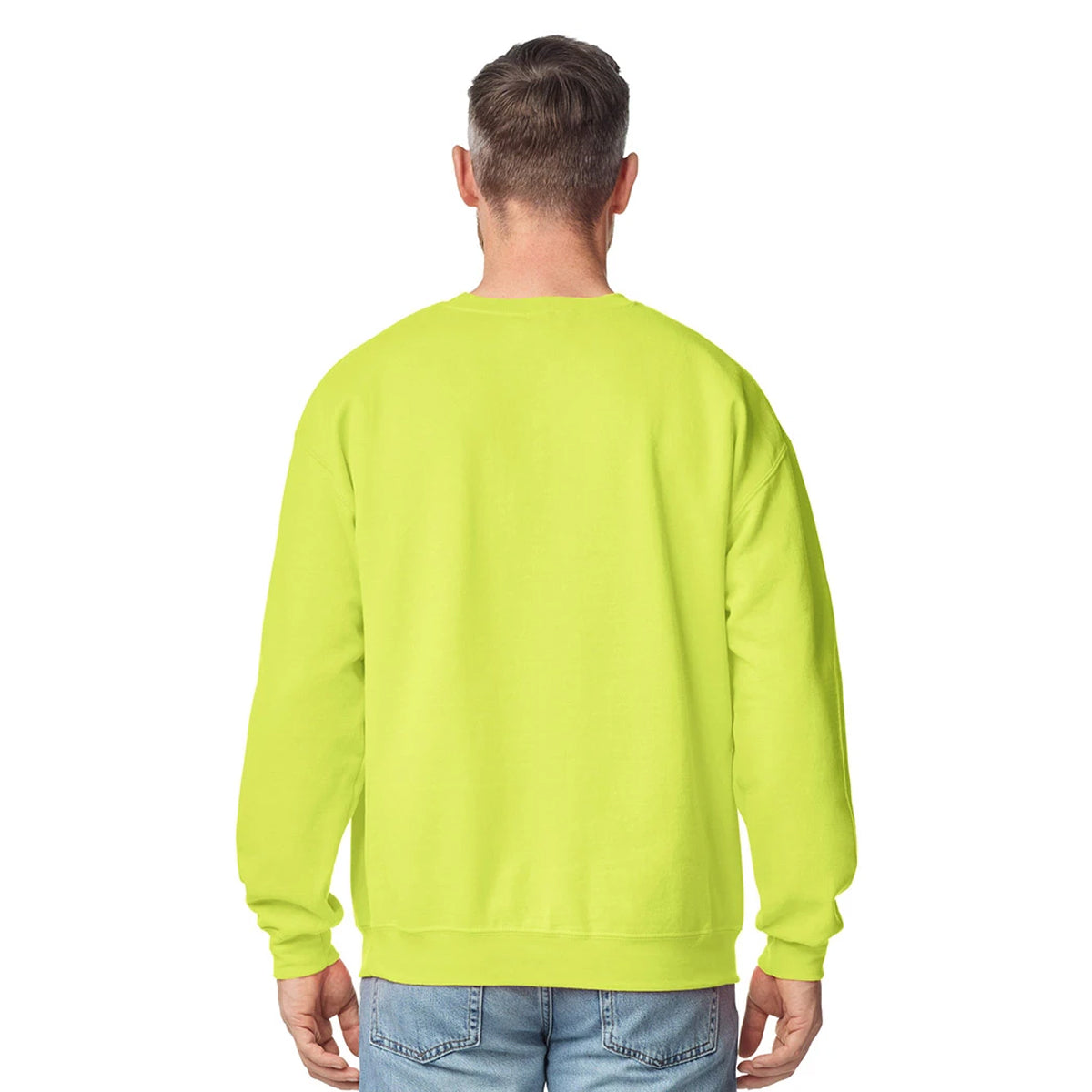 Safety Green - Back - Gildan Womens-Ladies Heavy Blend Sweatshirt