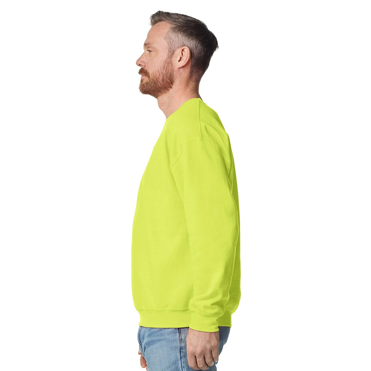 Safety Green - Side - Gildan Womens-Ladies Heavy Blend Sweatshirt