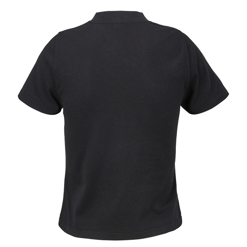 Deep Black - Back - SOLS Womens-Ladies Lilia Low Cropped T-Shirt
