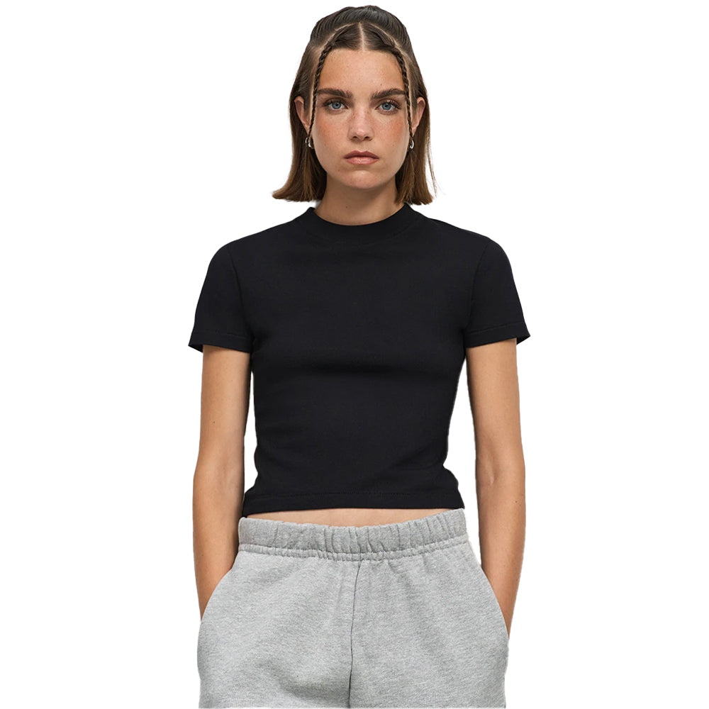 Deep Black - Lifestyle - SOLS Womens-Ladies Lilia Low Cropped T-Shirt
