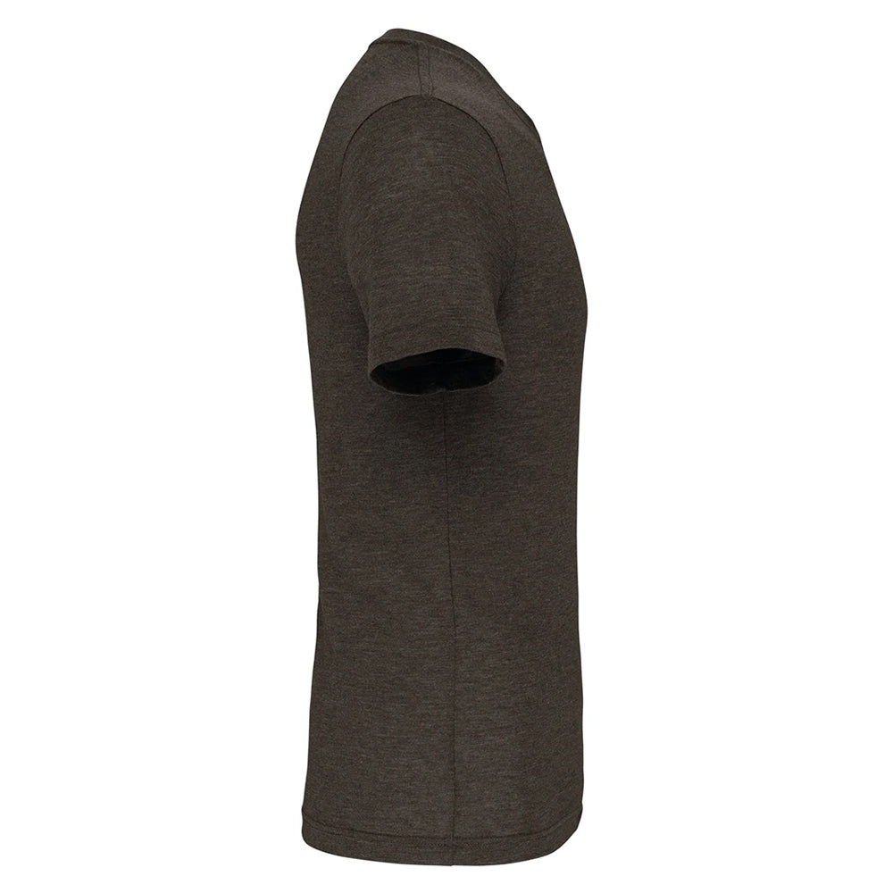 Dark Khaki Heather - Side - Proact Mens Triblend Sports T-Shirt