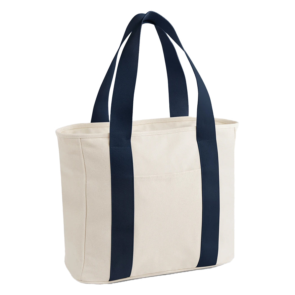 Natural-Navy - Front - Bagbase Edit Canvas Tote Bag