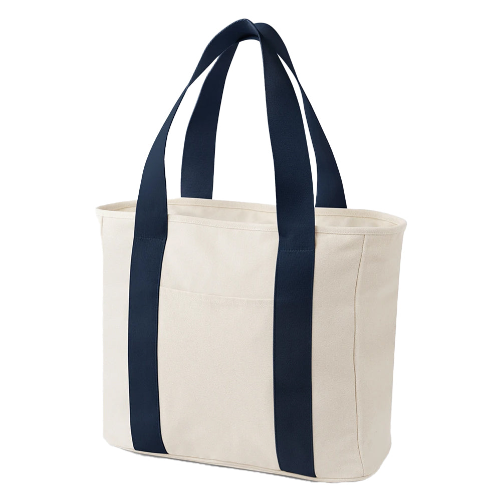 Natural-Navy - Back - Bagbase Edit Canvas Tote Bag