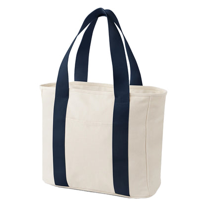 Natural-Navy - Back - Bagbase Edit Canvas Tote Bag