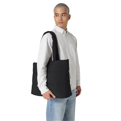 Black - Side - Bagbase Plain Quilted Tote Bag