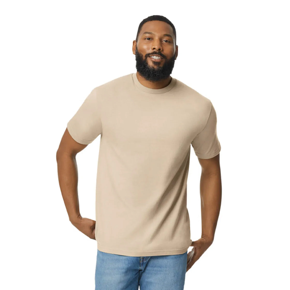 Sand - Side - Gildan Mens Softstyle Midweight T-Shirt