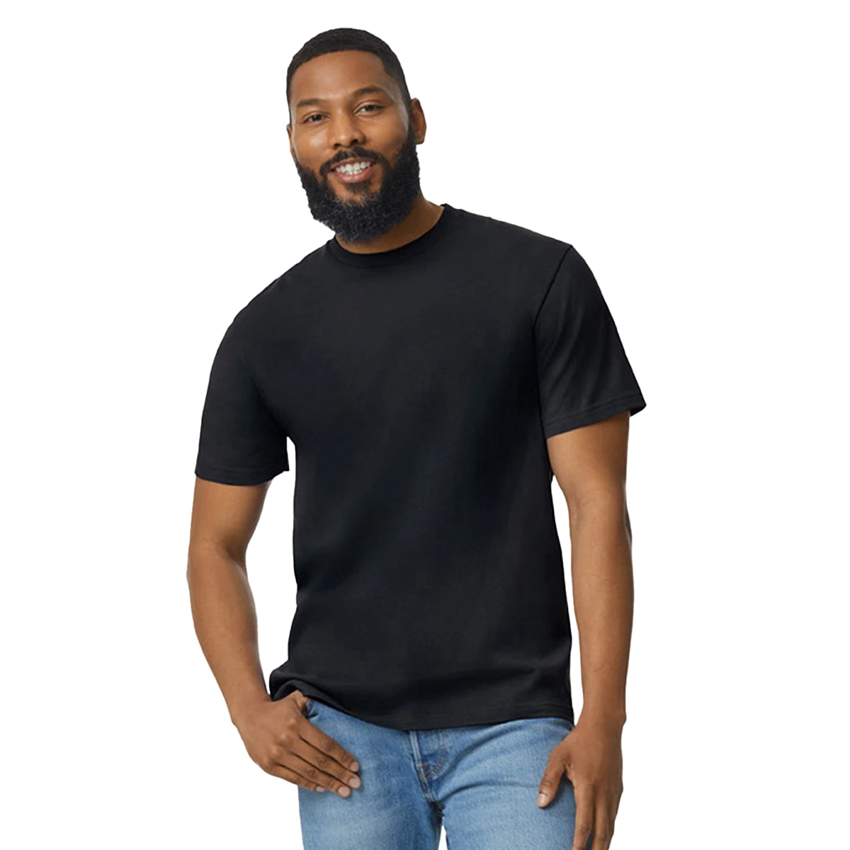 Pitch Black - Side - Gildan Mens Softstyle Midweight T-Shirt