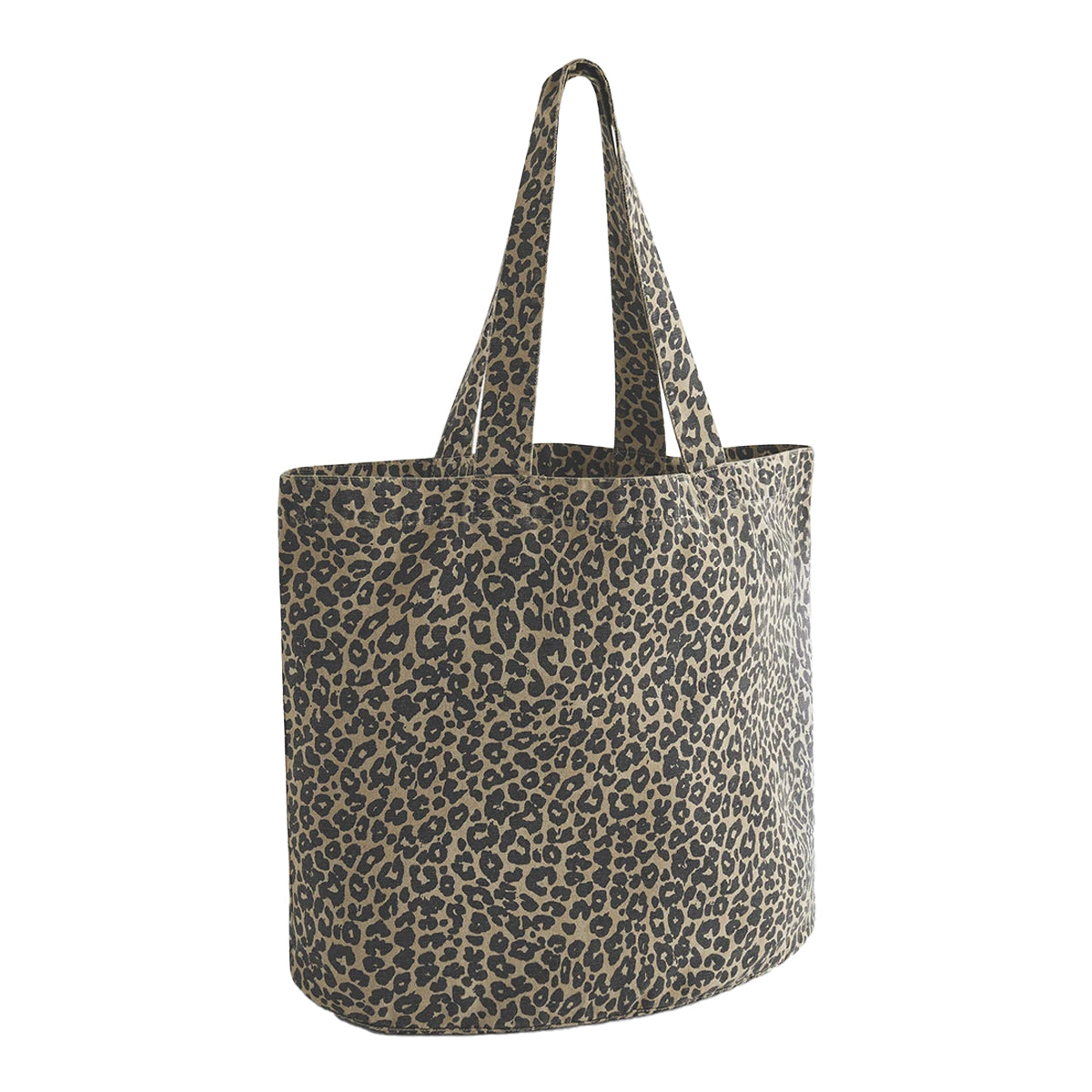 Beige-Black - Front - Westford Mill Leopard Print 29L Shopper