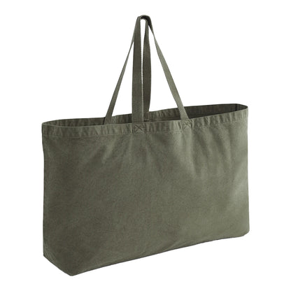 Vintage Moss Green - Front - Westford Mill Garment Dyed Oversized 36L Tote Bag