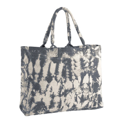 Natural Black - Front - Westford Mill Tie Dye Canvas 23L Tote Bag