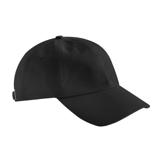 Black - Front - Beechfield Organic Cotton Baseball Cap