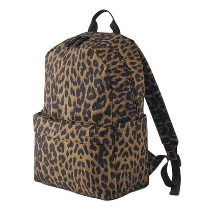 Black-Brown - Back - Bagbase Leopard Print Backpack