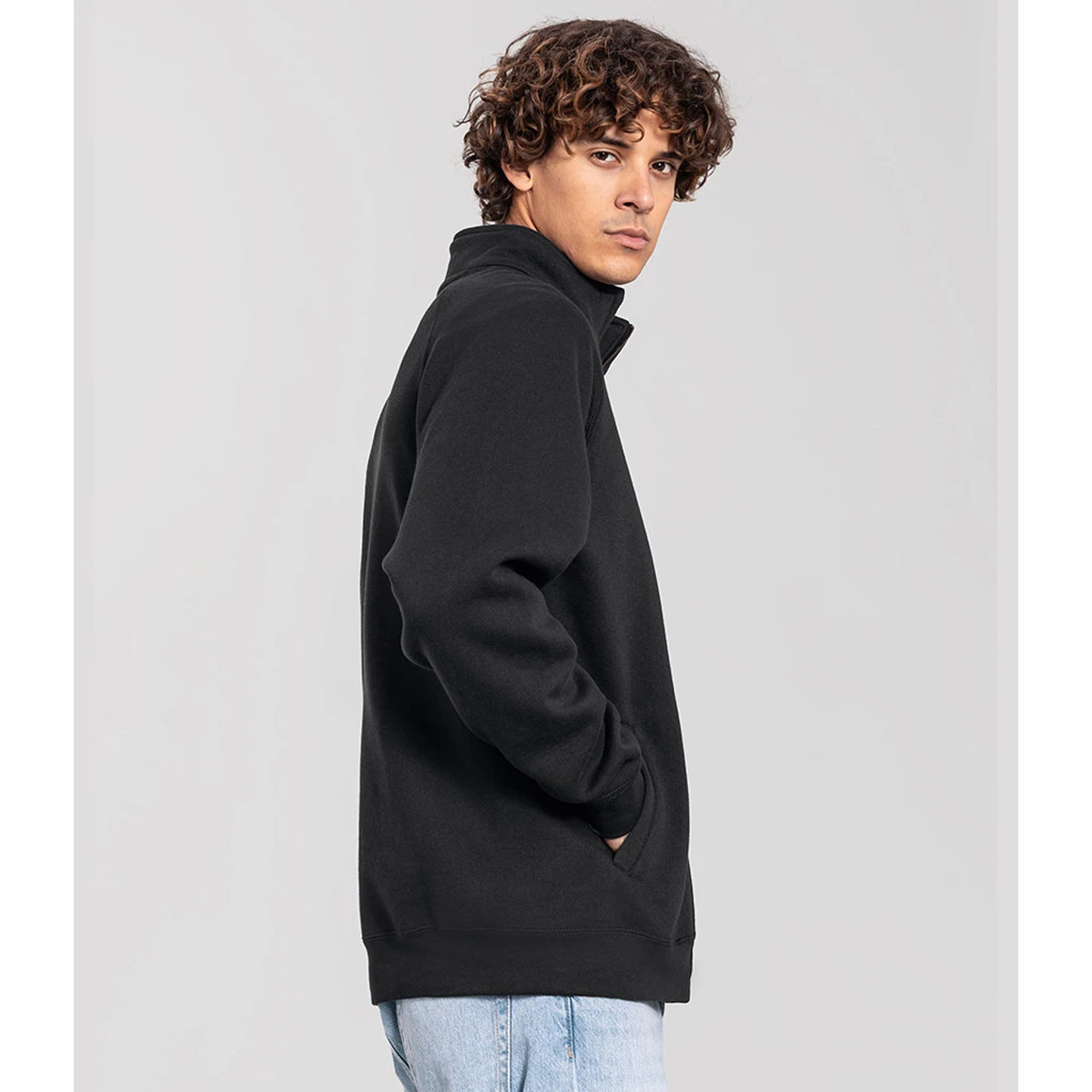 Light Graphite - Close up - Fruit of the Loom Unisex Adult Iconic Premium Sweat Jacket