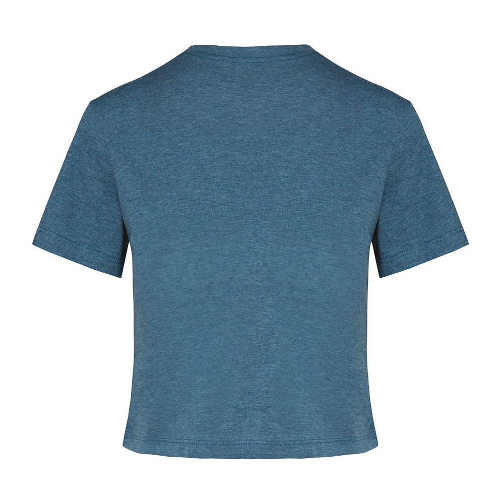 Duck Blue Heather - Back - Proact Womens-Ladies Triblend Crop Top