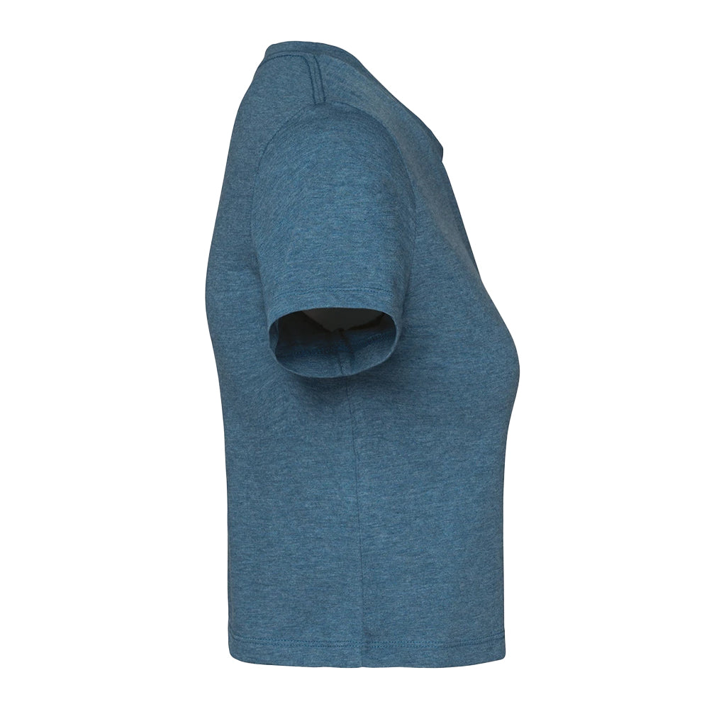 Duck Blue Heather - Side - Proact Womens-Ladies Triblend Crop Top
