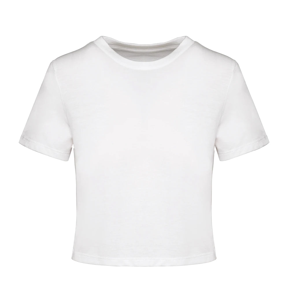 White - Front - Proact Womens-Ladies Triblend Crop Top