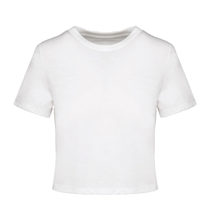 White - Front - Proact Womens-Ladies Triblend Crop Top