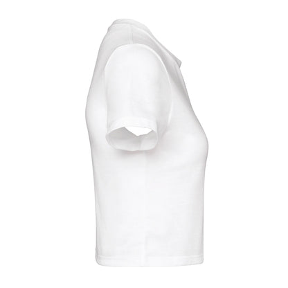 White - Side - Proact Womens-Ladies Triblend Crop Top