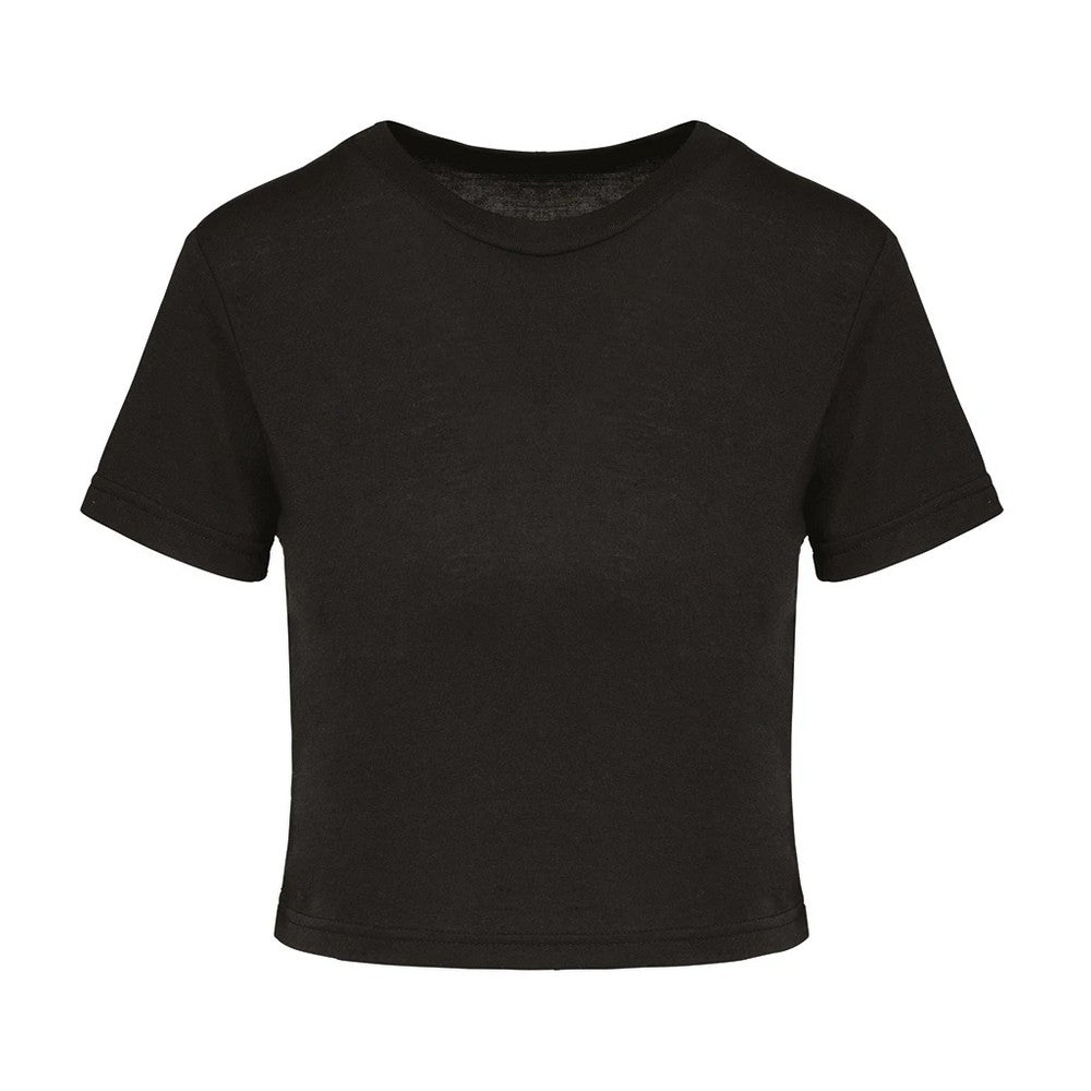 Black - Front - Proact Womens-Ladies Triblend Crop Top