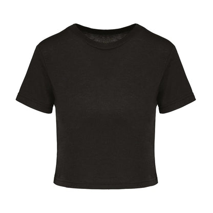 Black - Front - Proact Womens-Ladies Triblend Crop Top